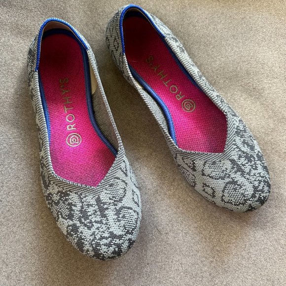 Rothy's Flat in Gray Snake - Picture 1 of 4